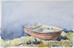 Roddbåten, akvarell 18x12cm