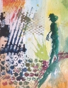Absint, akvarell på grovt indiskt papper 16x20cm