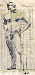 Allan, akvarell på tidningspapper 19x40cm