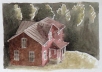 Huset där nere, akvarell 17x12cm
